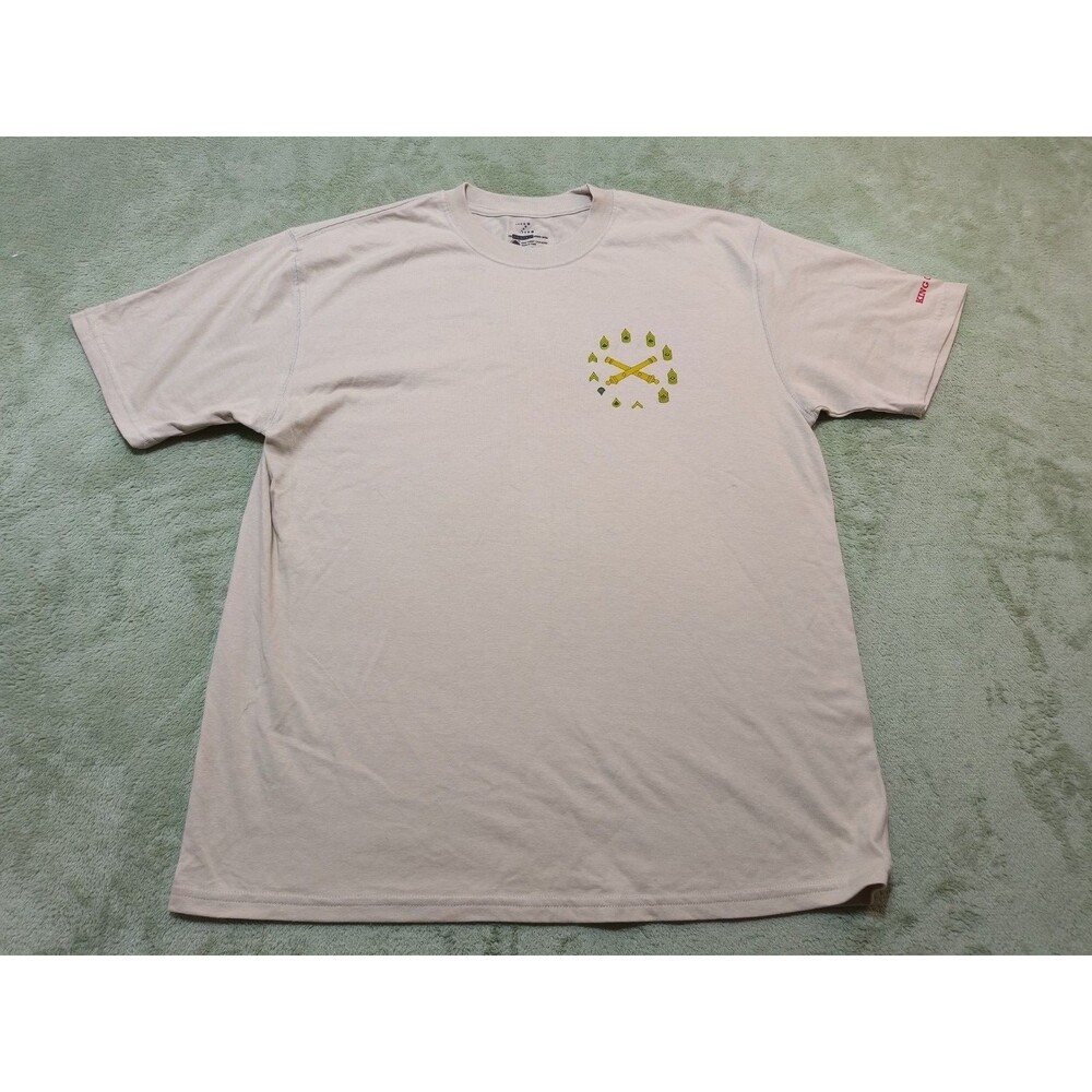 US Army Field Artillery King of Battle T-Shirt Men L Tan Zorrel Performance Tee